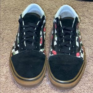 cherry checkered old school vans